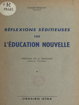 cover image of Réflexions séditieuses sur l'éducation nouvelle